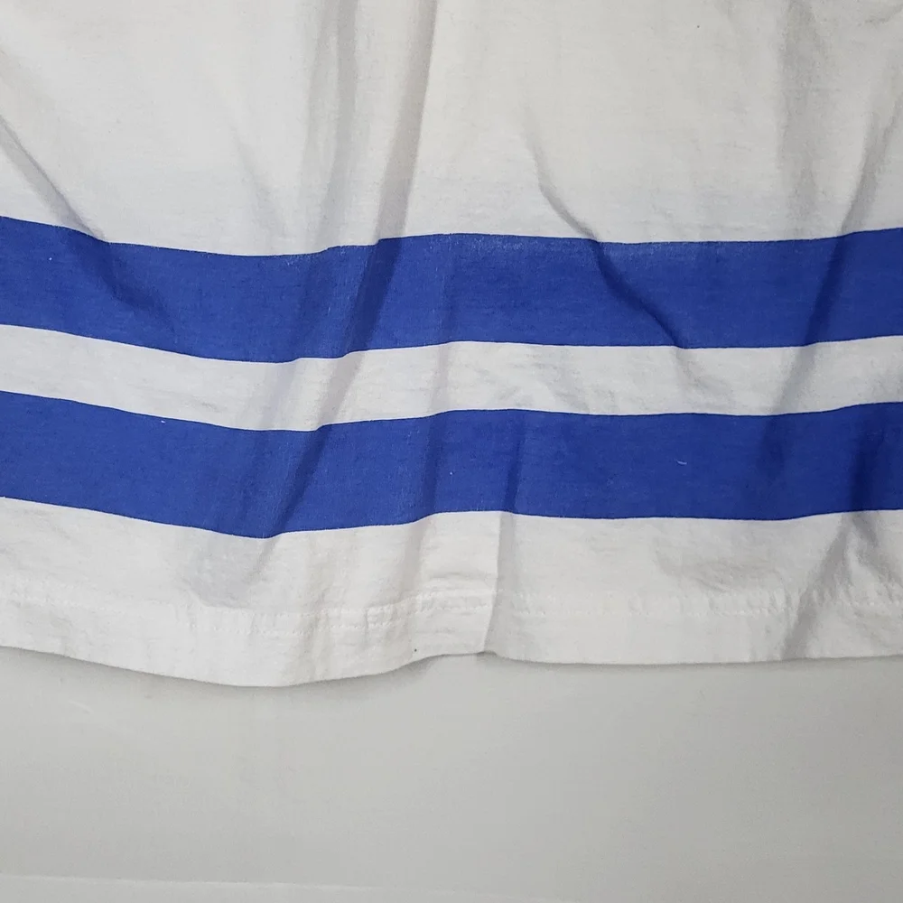NHL White T-shirt Bud Light Of The Nordiques de W/ Blue Stripes - Picture 9 of 16